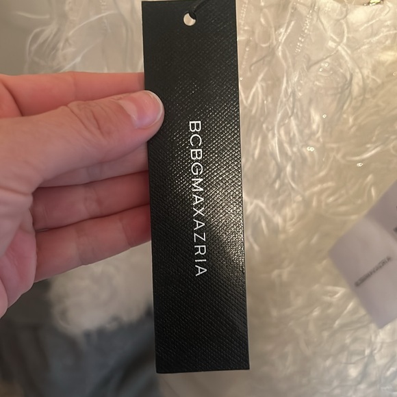 BCBGMAXAZRIA Ilara Feather Mini Dress off-white. new with tags. - Picture 7 of 7